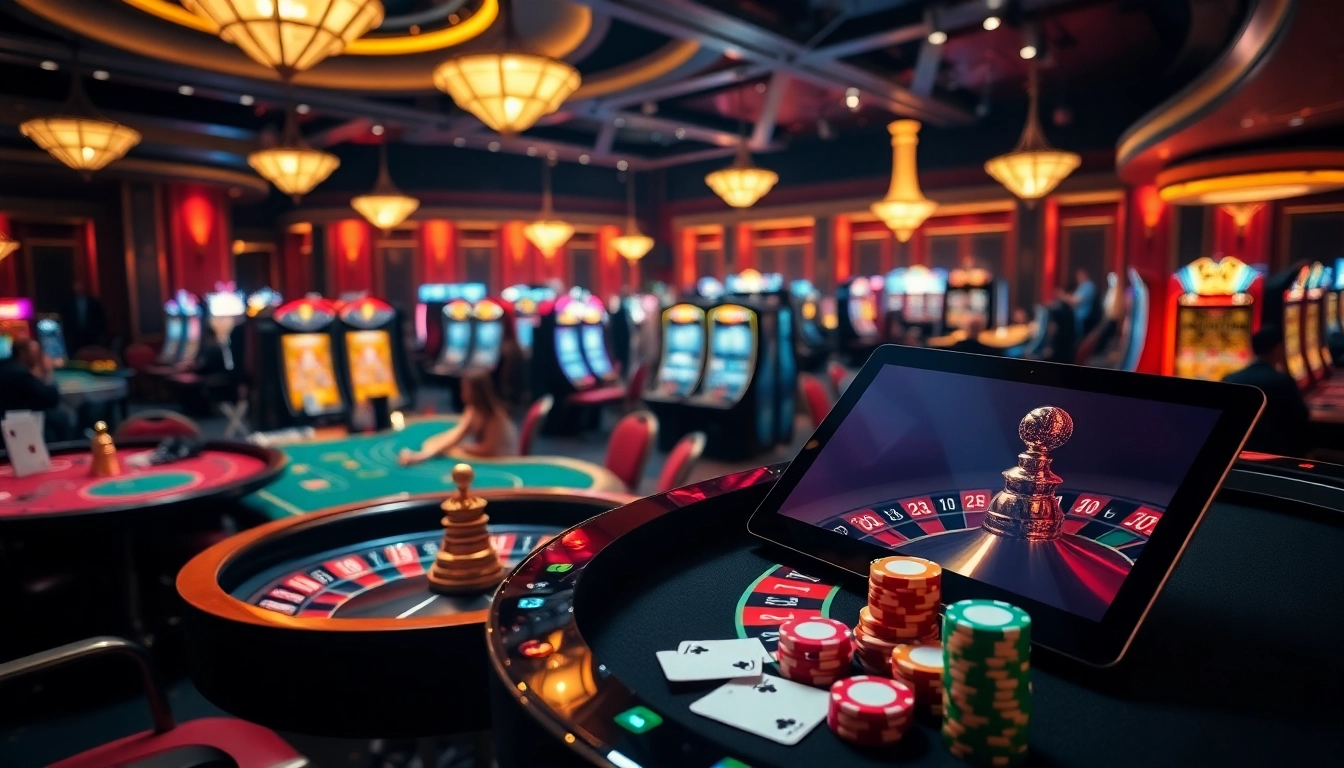 Experience the excitement of Nohu90's vibrant casino scene with thrilling games and neon-lit roulette.